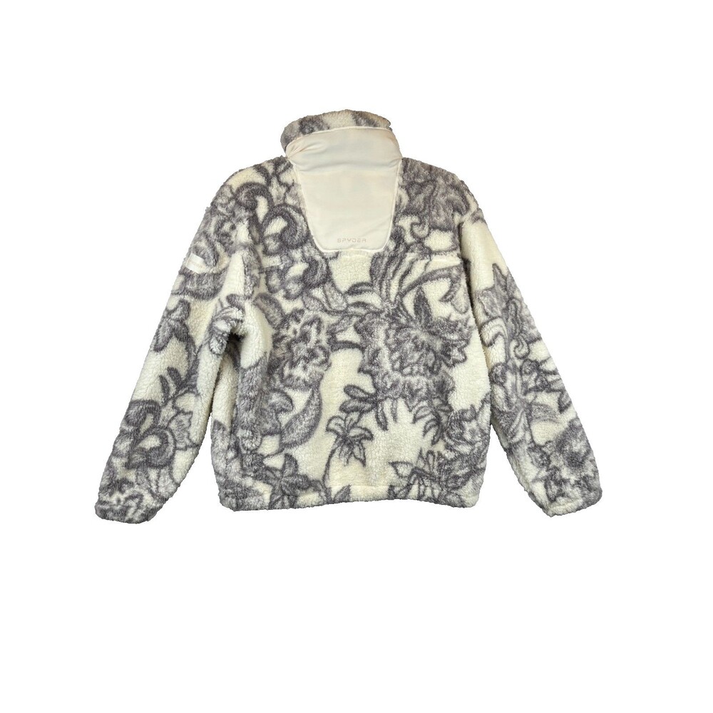 Spyder Women's Ivory Floral Sherpa Fleece Full Zip Jacket Size Medium NWT - Picture 2 of 14